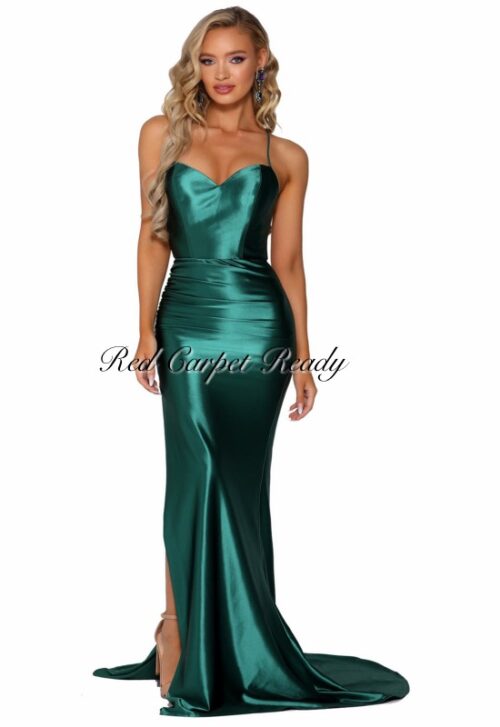 Emerald Green Satin Prom and Evening ...