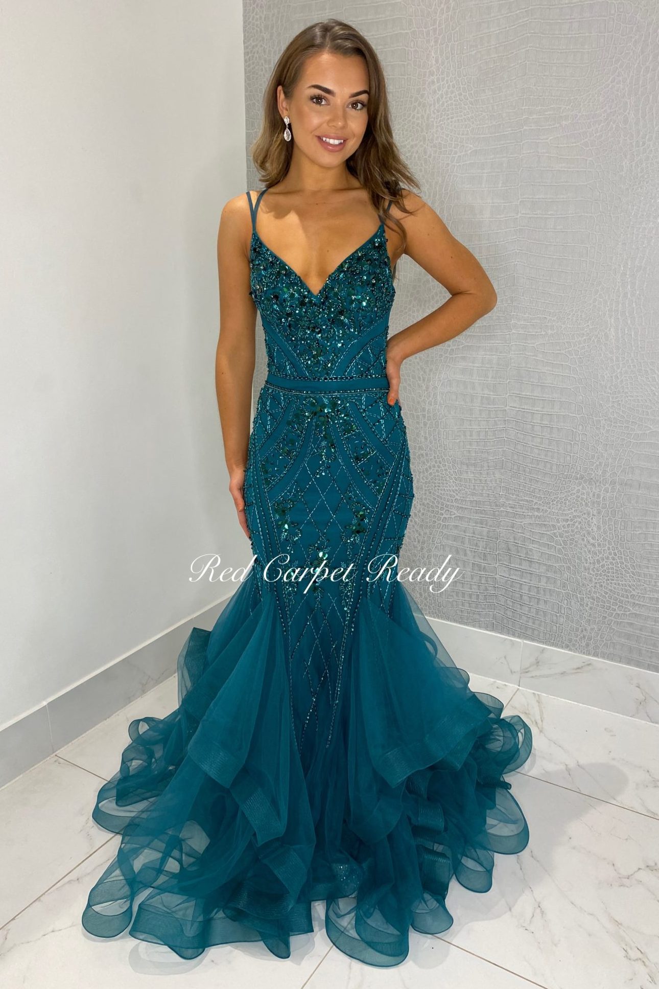 Emerald Green Fishtail Prom and Evening ...