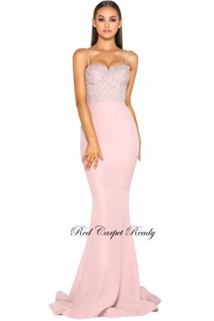 nude and white prom and evening dress