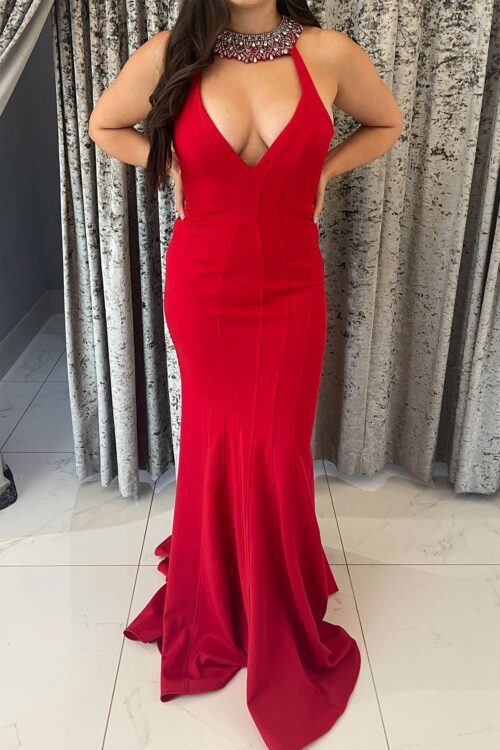 red sale dress