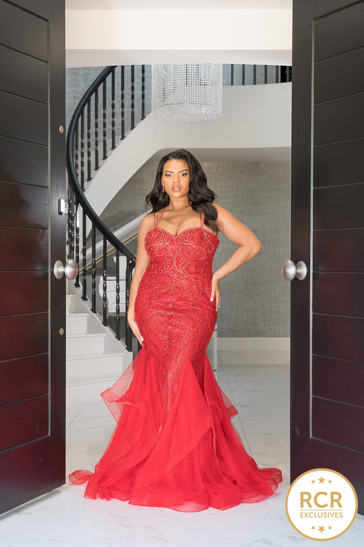 HILTON | Red Fishtail Prom & Evening Dress | Red Carpet Ready