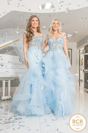 ava rcr exclusive confetti cinderella blue dresses two women