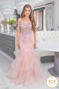 Fishtail gown with beaded bodice