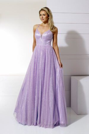 shimmer tulle ballgown lilac