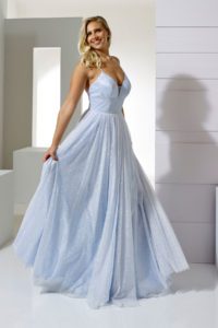 shimmer tulle ballgown ice blue