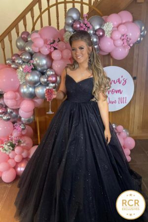 Black and pink evening gowns hot sale