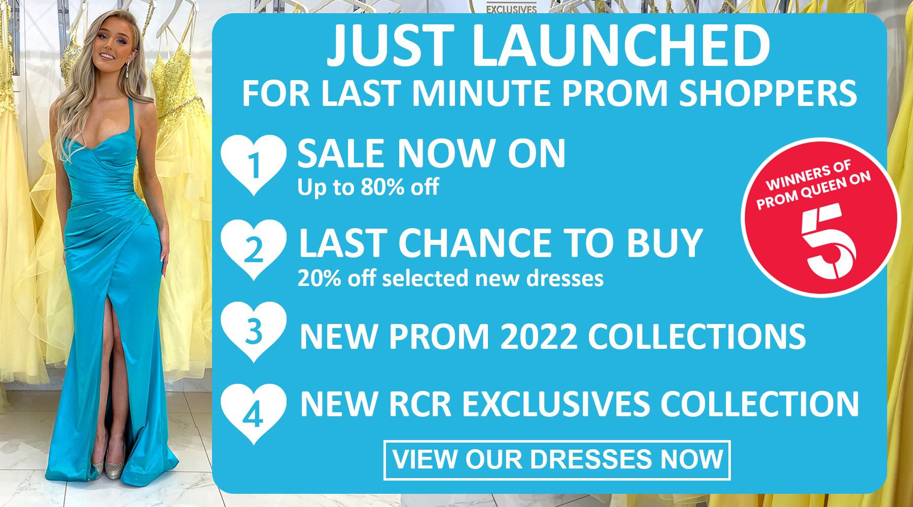 mega sale now on. last minute prom shopper options at red carpet ready