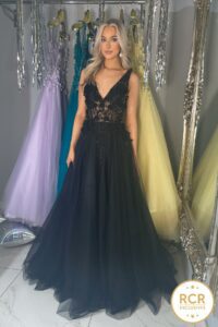 Black princess prom dress