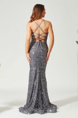 Slinky fishtail prom and evening dress
