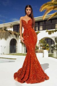 strapless fully sequined mermaid prom and evening dress