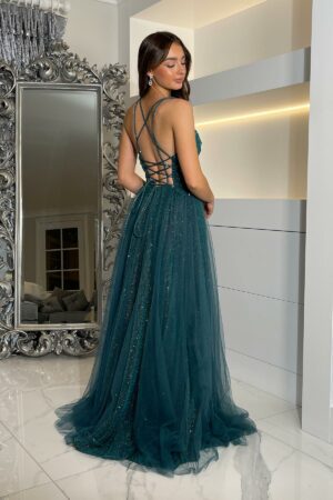 detailed bodice ballgown with corset back