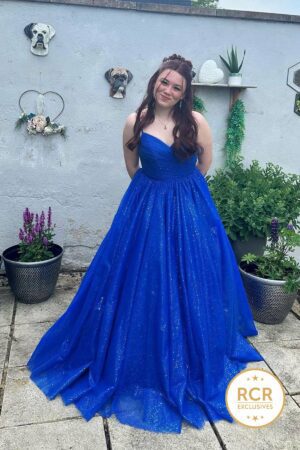 Blue Ombre/Gradient Tulle Half Sleeve Prom Dresses Formal Evening Gown –  Laurafashionshop