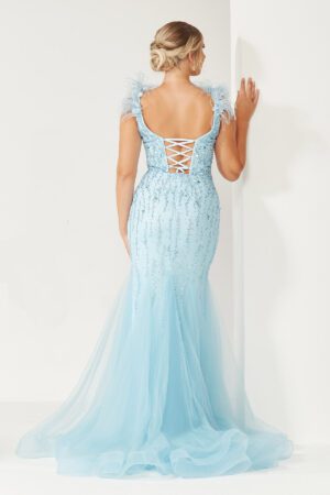 Ice blue mermaid prom dress