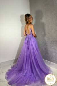 Princess dress with embroidered top and corset back