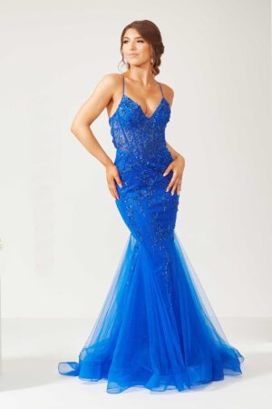 Royal blue fishtail dress