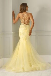 Yellow fishtail dress