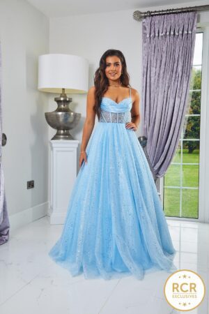 A Baby Blue Princess Prom Dress
