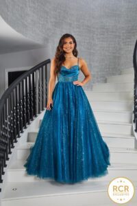 A Teal Princess Prom Dress