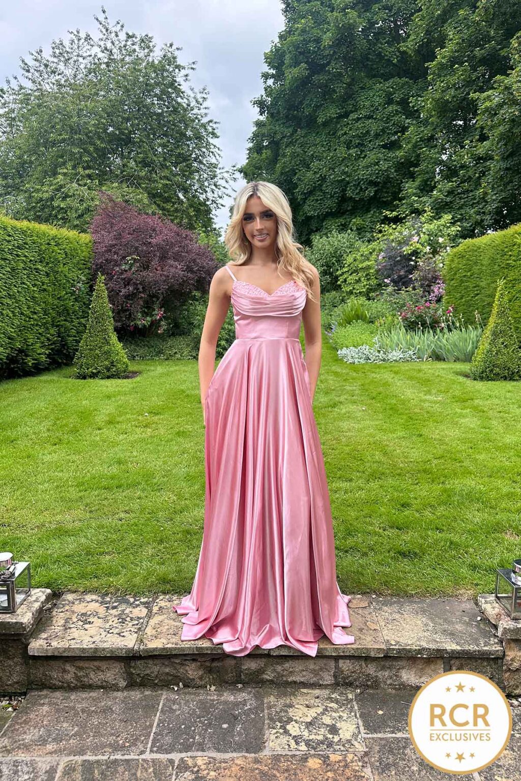 MADDISON | Pink Satin A-line Prom Dress | Red Carpet Ready