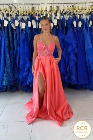 A-line Satin Prom Dress