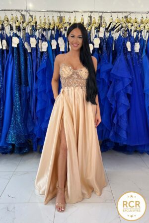 A-line Satin Prom Dress