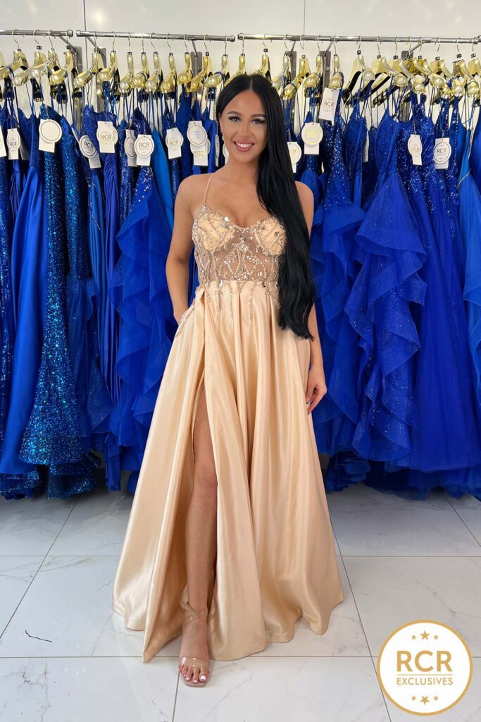 A-line Satin Prom Dress