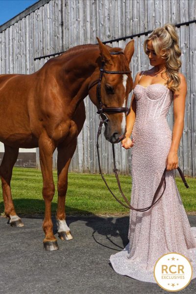 BELLE is an intricate quality cinderella pink fishtail dress combining small embellishments & pearls. A unique & perfectly made Prom & Evening dress that sparkles in the light.