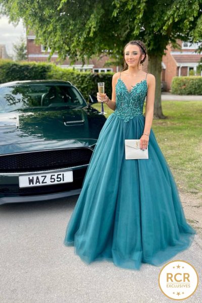 Emerald Princess Prom Dress with a beautifully detailed bodice. Shop over 3000 styles at Red Carpet Ready.